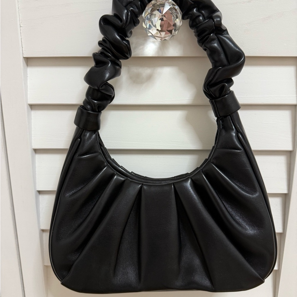 JW PEI Gabbi Black Ruched Shoulder Bag - Picture 2 of 4